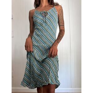 Vintage Y2K Striped Midi Dress